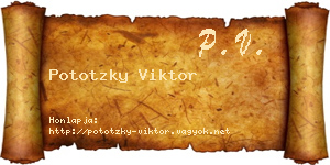 Pototzky Viktor névjegykártya